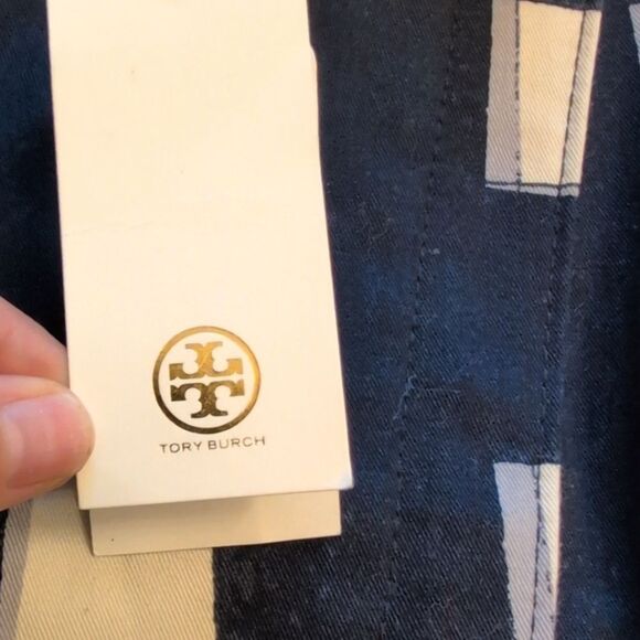 NWT Tory Burch Jacket Navy Blue And White Size 2 - Picture 4 of 13